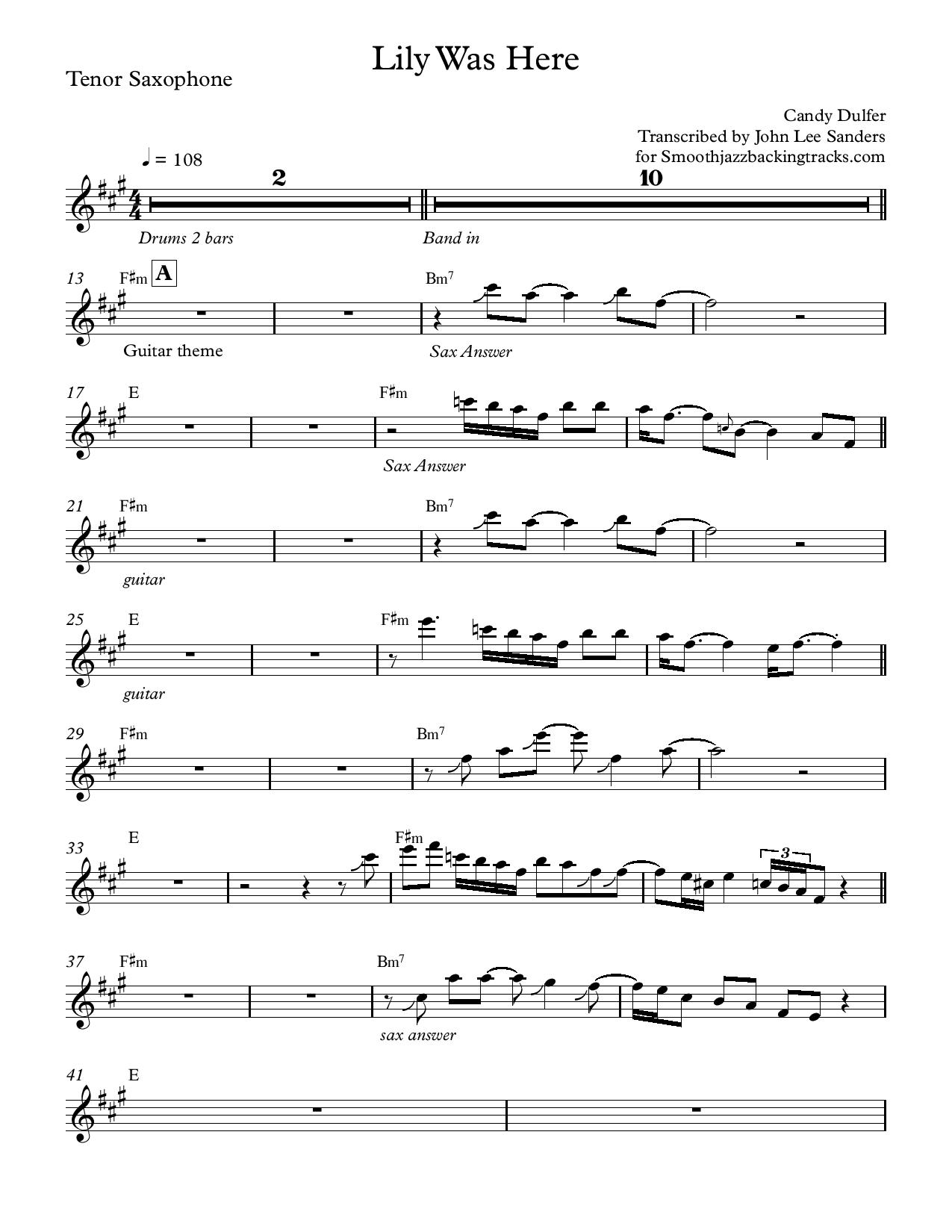 Careless whisper sax sheet music pdf chords.